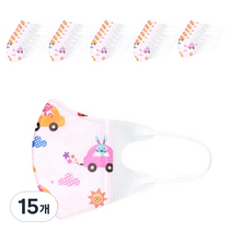 러블리앙즈 3D 입체 유아마스크 자동차 핑크 초소형 C2, 10개입, 15개