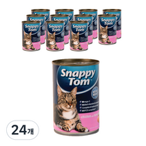 스내피톰 생후 3개월 이후 고양이 위드 파테 주식캔 12p, 치킨 + 튜나, 400g, 24개