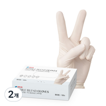 키친아트 니트릴 PVC 다목적용 합성장갑 화이트 M, 중(M), 2개
