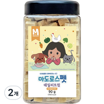 마도로스펫 반려동물 데일리트릿 동결 건조 간식 90g, 2개, 닭가슴살 + 채소 혼합맛