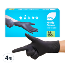 이지엔 니트릴 장갑 블랙, 중형(M), 4개