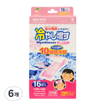 코쿠보 열 냉각시트 어린이용 복숭아향, 16개입, 6개