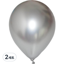 젤루뚝 메탈 파티 풍선 12.7cm x 50p + 25.4cm x 30p 세트, 은색, 2세트