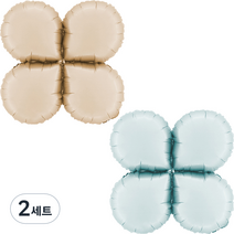 그라보벌룬 베이스 은박풍선 라운드 2종 세트 42cm, 크림, 블루, 2세트