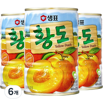 샘표 황도 통조림, 400g, 6개