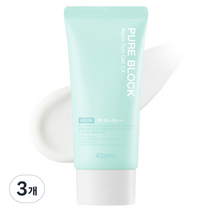 어퓨 퓨어 블록 아쿠아 선젤 이엑스 SPF50+ PA+++, 50ml, 3개