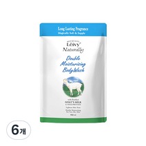 레이비 산양유 바디워시 리필용 플로럴코튼향, 900ml, 6개