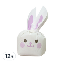 마켓감성 토끼 귀요미 포장지 50p, 퍼플스마일토끼, 12개