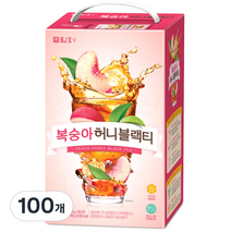 담터 복숭아 허니 블랙티, 13g, 100개