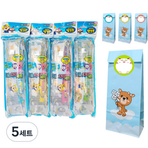 단비나인 어린이집 생일선물 뽀로로 칫솔치약세트 4p + 포장패키지 4p, 5세트