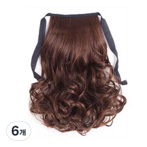 홀리지 초간단 포니테일 헤어가발, 진브라운, 6개