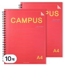 투영디자인 캠퍼스 A4 절취노트, 레드, 10개