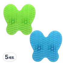 나비형 지압 발 마사지 매트 2종 세트, 초록, 파랑, 5세트