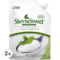 펄세스 에리스리톨 위드 스테비아 스위트 파우치, 400g, 2개