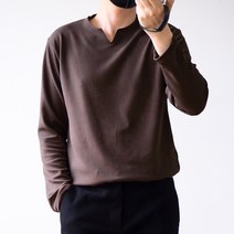 남성용 링클프리 엠보 구김방지 브이 슬릿넥 티셔츠