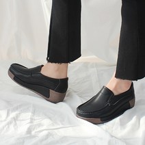 벨라노이 여성용 가죽 경량 쿠션빵빵 키높이 발 편한 캐쥬얼 로퍼 5.5cm