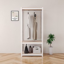 홈던트 하우스 드레스룸 3단 행거 행거봉1 800 x 400 x 1800 mm, 화이트