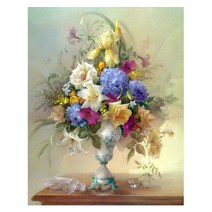 케이엠엘리 3D 사각 보석십자수 DIY 20 x 30 cm, 꽃화병, 1개