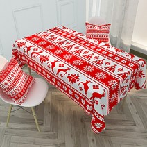 마켓에이 감성 코튼 크리스마스 식탁보, TYPE7, 140 x 240 cm