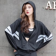 알럽핏 여성용 가오리핏 투라인 후드집업