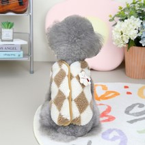 랜보어 반려동물 다이아패턴 수면조끼, 브라운