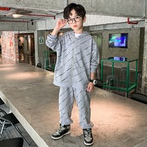 빠빠야네 남아용 스몰레터링 후드집업점퍼 보이 상하의 세트