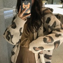 린다샵 여성용 러본터 레오파드 루즈 울니트가디건 CD1336C11