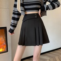 MA 투버튼 랩 프레피 플리츠 스커트