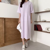 린다샵 리자난 박시 포켓 후드 반팔 롱 원피스 OPS7844K26
