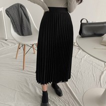 에이와비 슬론 플리츠 롱 스커트