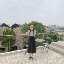 토마토팩토리 여성용 에클레어 뒷트임 밴딩 카고 롱 스커트