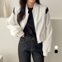 세컨그라운드 여성용 배색 블루종 점퍼