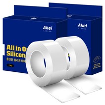 아케이 리빙 올인원 양면 다용도 투명 실리콘 테이프, 2개