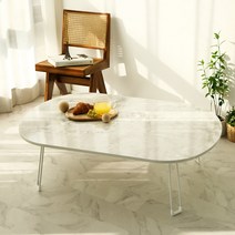 LPM 심플 프리미엄 라운드 대형 접이식 테이블 1200 x 800 x 335 mm, 마블클래식