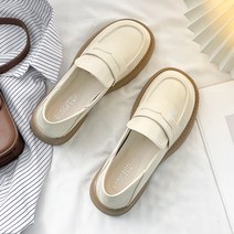 메드인코 여성용 가죽 라운드 로퍼 3cm