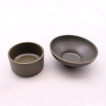 달소금 달콤 도자기 밥그릇 국그릇 공기대접 세트, 올리브, 공기 + 대접