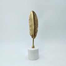 북유럽 깃털 오브제, 화이트 + 골드