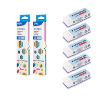 스테들러 소프트 지우개 대형 S20 526S 5p + 델리 코미코 지우개 연필 2B EC 011 24p 세트, 혼합색상, 1세트