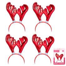 파티쇼 빅루돌프 머리띠 메탈레드, 혼합색상, 4개