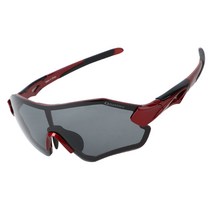 오클랜즈 변색 편광 스포츠 선글라스 QX30, 와인프레임-블랙편광렌즈