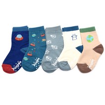 오른발왼발 아동용 우주소년 양말 5족 세트