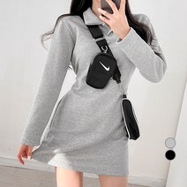 밀키버터 여성용 기모 PK 미니 원피스