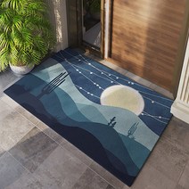 바닥부터 화사하게 다양한 일러스트 도어 발매트, 보름달밤