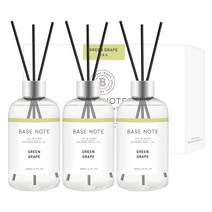 베이스노트 디퓨저 200ml x 3p + 스틱 9p 세트, 청포도