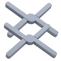 리빙이프 접이식 X자 실리콘 냄비받침, 블루, 2개