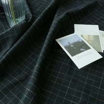 천팜 대폭 선염면 블레이즈 체크 패브릭 원단, 950 블랙