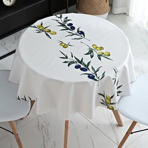 알럽홈 북유럽패턴 방수 테이블 보, 열매 원형, 120cm