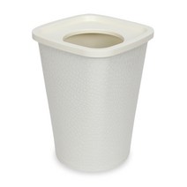 문일케미칼 가죽 정사각 오픈 휴지통, 화이트, 1개