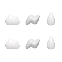 리빙이프 구름 냉장고 자석 3종 6p, 화이트