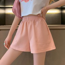 포플러앤씨 여성용 내츄 밴딩 면 숏팬츠